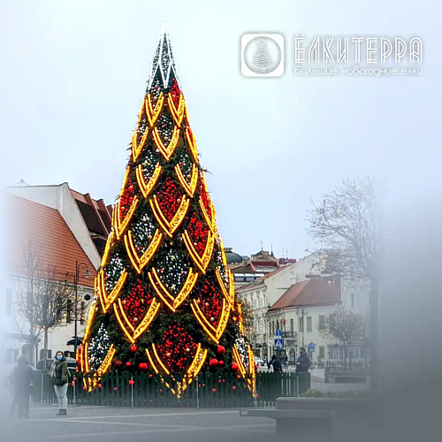 Искусственная уличная елка 12 метров с комплектом оформления Златы